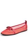 Free People Mania Mesh Bow Flat In Red Mesh