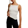 Free People Mia Straight Neck Tank Top In White