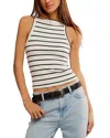 Free People Mia Tank Top In Black And White Combo