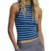 Free People Mia Striped Tank Top In Navy Combo In Black