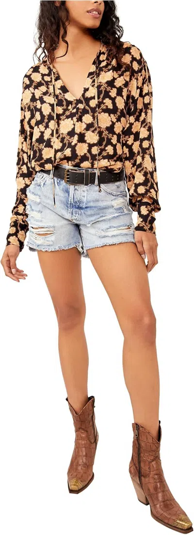 Free People Mia Tunic In Black In Multi