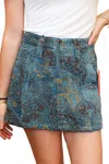 Free People Micah Mini Skirt In Blue Combo In Blue