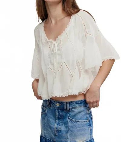 Free People Michelle Scoop Neck Blouse In Clean Ivory In White