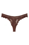 Free People Midweek Dotted Mesh Thong In Mocha