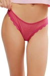 Free People Midweek Dotted Mesh Bikini In Raspberry Sorbet