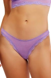 Free People Midweek Dotted Mesh Thong In Violet Panic