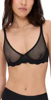 Free People Mid Week Dotted Mesh Underwire Bra In Black Combo