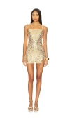 Free People Midnight Kiss Mini Slip Dress In Gold