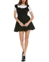 Free People Midnight Magic Mini Skater Dress In Black In Black