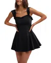 Free People Midnight Magic Mini Skater Dress In Black In Black Combo