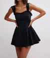 Free People Midnight Magic Mini Skater Dress In Black In Black
