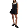 Free People Midnight Magic Mini Skater Dress In Black In Black Combo