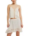Free People Midnight Muse Half Slip Skirt In White