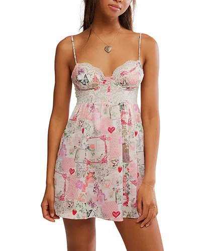Free People X Intimately Midnight Muse Mini Slip Dress In Multi