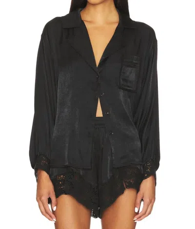 Free People Midnight Muse Sleep Shirt In Black