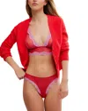Free People Midweek Dotted Mesh Thong In Red