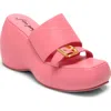 Free People Mila Wedge Slide Sandal In Watermelon