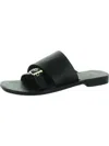 Free People Womens Leather Padded Isole Slide Sandals In Black