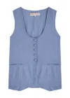 Free People Millie Vest Denim Grey In Denim