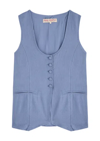 Free People Millie Waistcoat Denim Grey