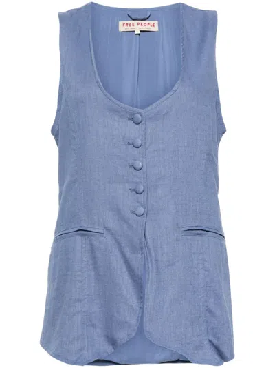 Free People Millie Vest Denim Grey