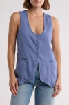 Free People Millie Vest Denim Grey In Grey