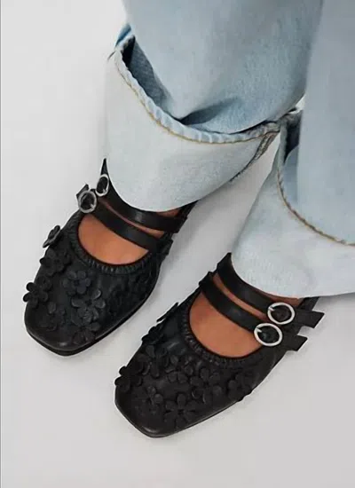 Free People Mimosa Mary Jane Flats In Black