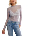 Free People Minding My Business Mesh Top In Blue