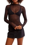 Free People Minding My Business Sheer Top In Black