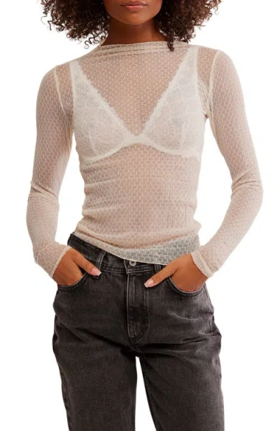 Free People Minding My Business Sheer Top In White