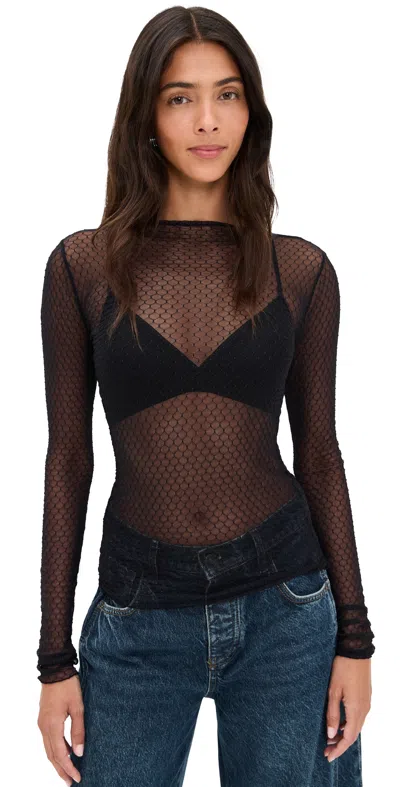 Free People Minding My Business Top Black Combo