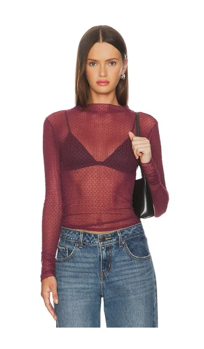 Free People Minding My Business Top In Burgundy
