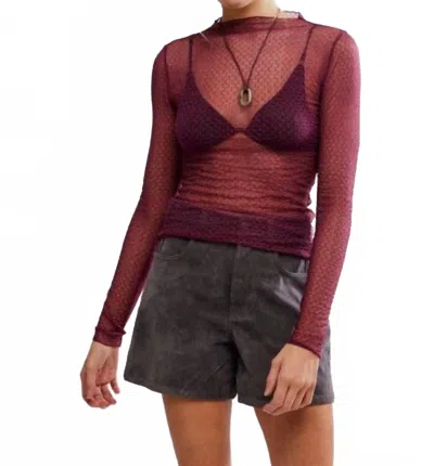 Free People Minding My Business Top In Crushed Berry In Burgundy