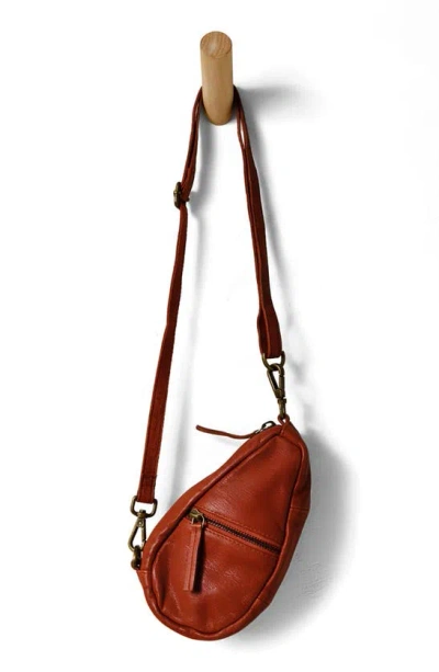 Free People Mini Coffee Date Leather Crossbody Bag In Terracotta