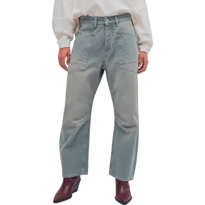 Free People Minimalist Moxie Barrel Jeans In Green