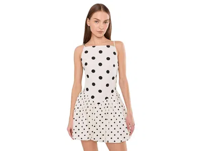 Free People Misty Polka Dot Bubble Hem Minidress In Neutral