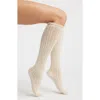 Free People Misty Pointelle Tall Socks In White