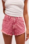 Free People Mixed Emotions Distressed High-low Denim Shorts In Multi
