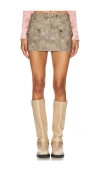 Free People Mod Moment Mini Skirt In Mocha Combo