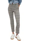 Free People Molly Plaid Slim Pants In Grey In Grey
