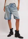 Free People Montana Denim Bermuda Shorts In Blue