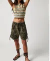 FREE PEOPLE MOON BAY PARACHUTE SHORT IN ARMY GREEN