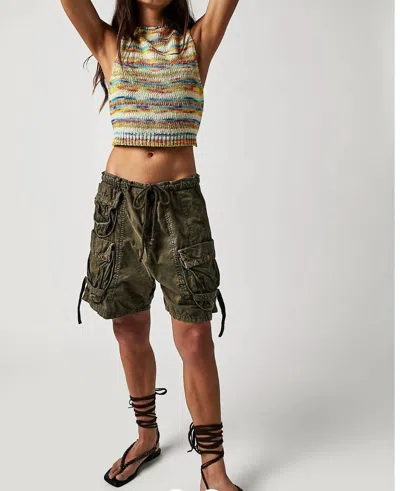 Free People Moon Bay Parachute Short In Army Green