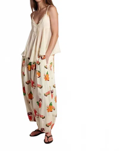 Free People Moonflower Printed Pull-on Balloon Pants In Funky Fruits In Neutral