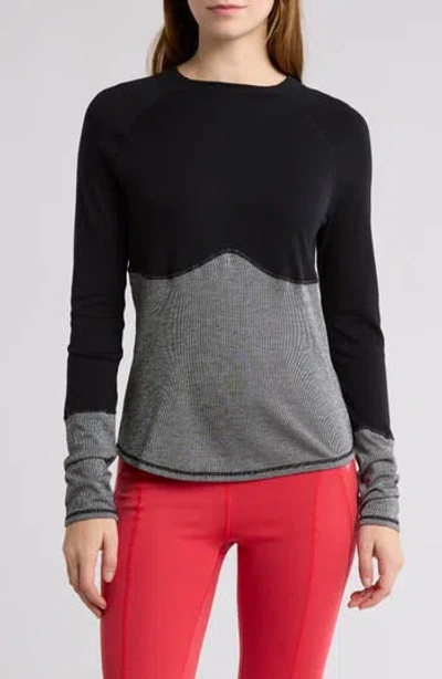 Free People Moonlight Wool Blend Base Layer T-shirt In Black