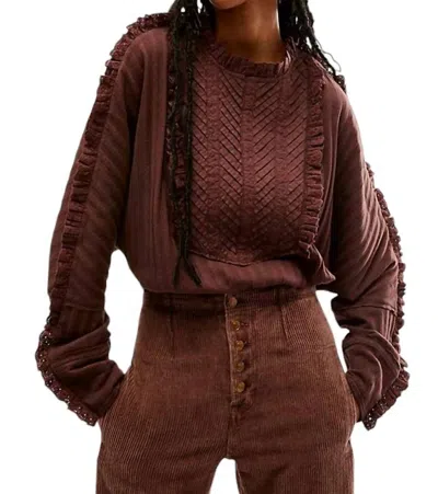 Free People More Romance Top In Mocha In Brown