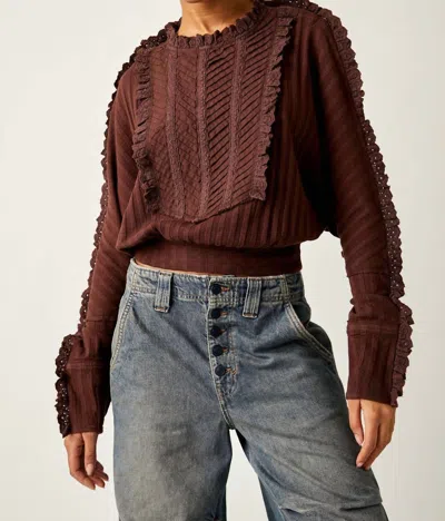 Free People More Romance Top In Mocha In Brown