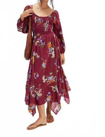 Free People Morning Glory Maxi Dress In Earth Red Combo In Black