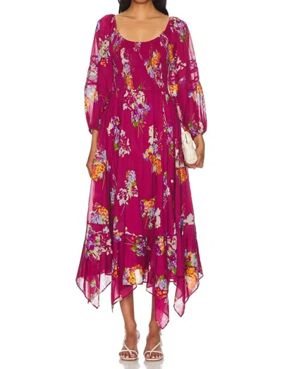 Free People Morning Glory Maxi Dress In Earth Red Combo In Pink