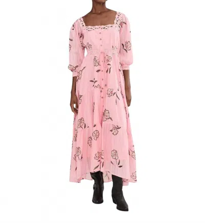 Free People Morning Meadows Maxi Dress In Blushing Pink Combo